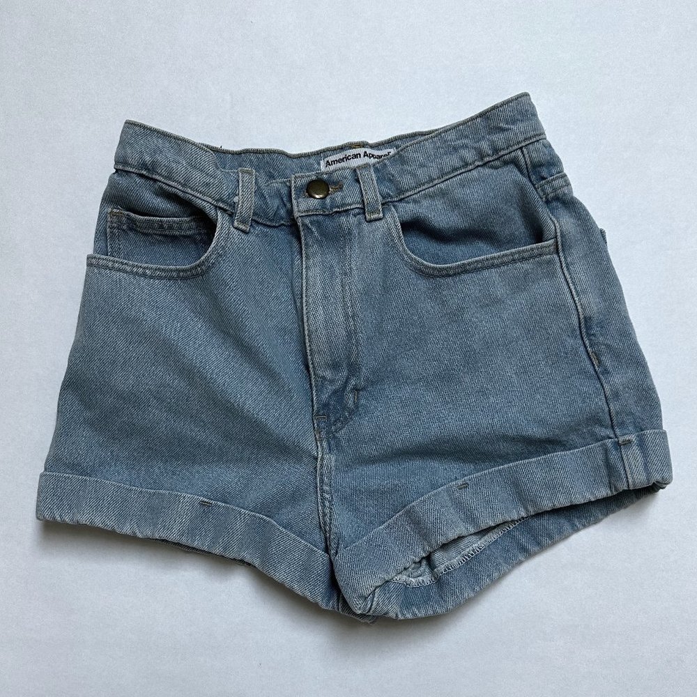 Original American Apparel Denim High Waisted Cuff Short